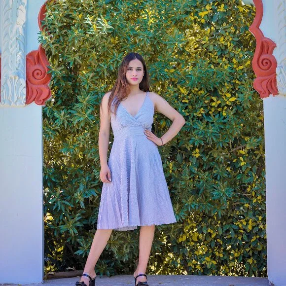 NWT Striped Cotton Dress - Picture 2 of 4